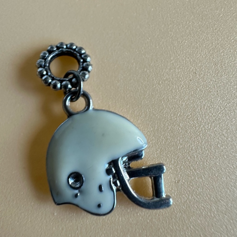 Bundle Only NWT Silver Tone White Football Helmet Charm